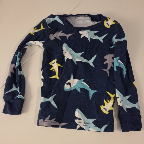 Carter's Navy and Aqua Shark Print Kids Sets - 3T - Picture 2 of 11